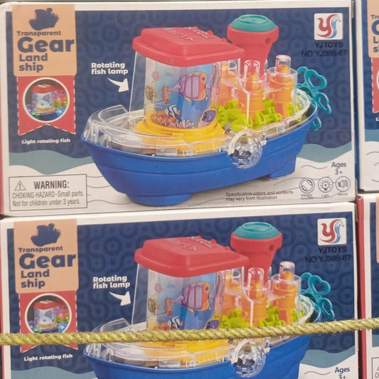 Gear Ship Bump and Go Toy for Kids with 3D Lights Music & Automatic Action Play Pic 1