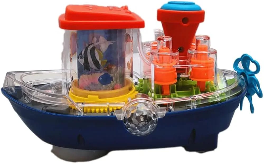 Gear Ship Bump and Go Toy for Kids with 3D Lights Music & Automatic Action Play Pic 2