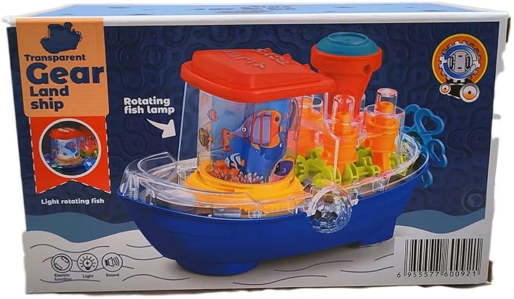 Gear Ship Bump and Go Toy for Kids with 3D Lights Music & Automatic Action Play Pic 3
