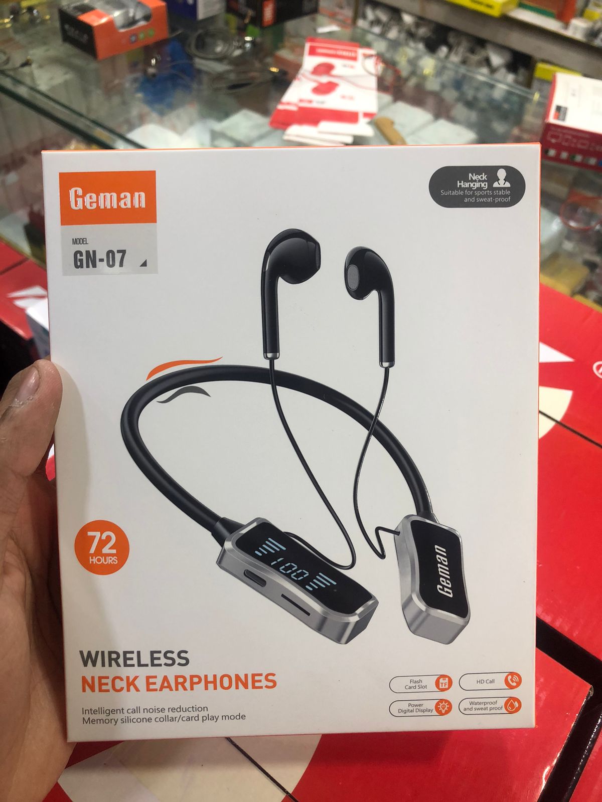 Geman GN-07 Wireless Neckband Headset | Bluetooth Earphones Pic 2