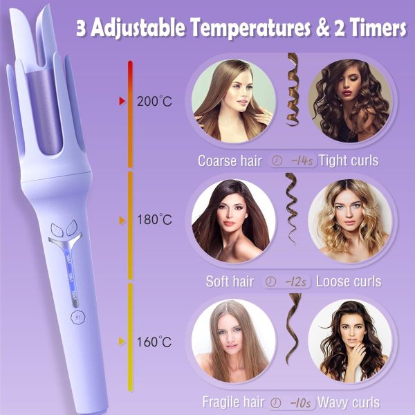 Hair Curler, 32mm Automatic Curling Iron, 3 Adjustable Temperatures Pic 10