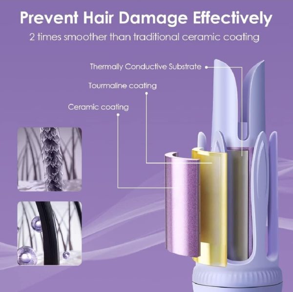 Hair Curler, 32mm Automatic Curling Iron, 3 Adjustable Temperatures Pic 3