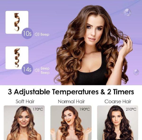 Hair Curler, 32mm Automatic Curling Iron, 3 Adjustable Temperatures Pic 7