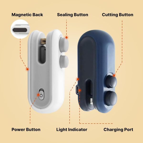 Heat Sealing Machine 2 In 1 Cutting And Sealer Usb Rechargeable Pic 4