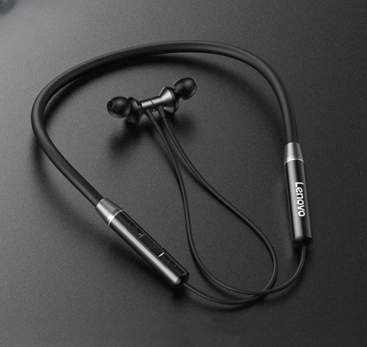 Lenovo HE05 Wireless Neckband Bluetooth Earphones | Sports Handsfree with Mic Pic 4