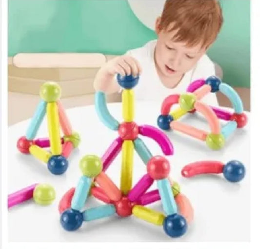Magnetic Toys Building Blocks - 36 PCS Kids Magnet Balls and Rods Set Learning Educational Block for Boy Girl Pic 1