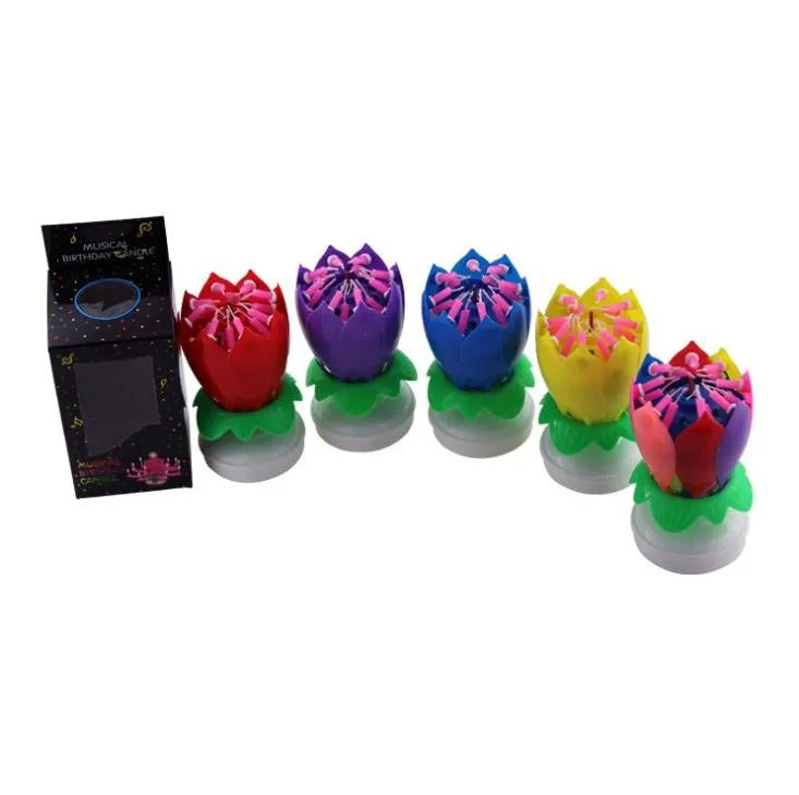 Melody Birthday Candle Musical Flower Candle Colorful Flames And Happy Birthday Tune Pic 4