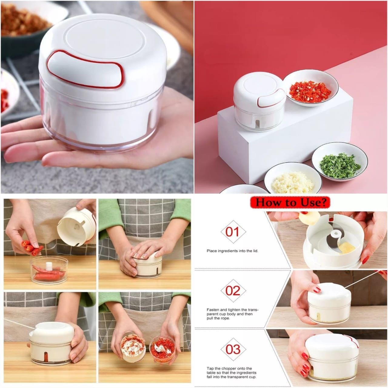 Mini Speedy Chopper | Manual Hand Pull | High‑Quality Kitchen Tool PIc 2