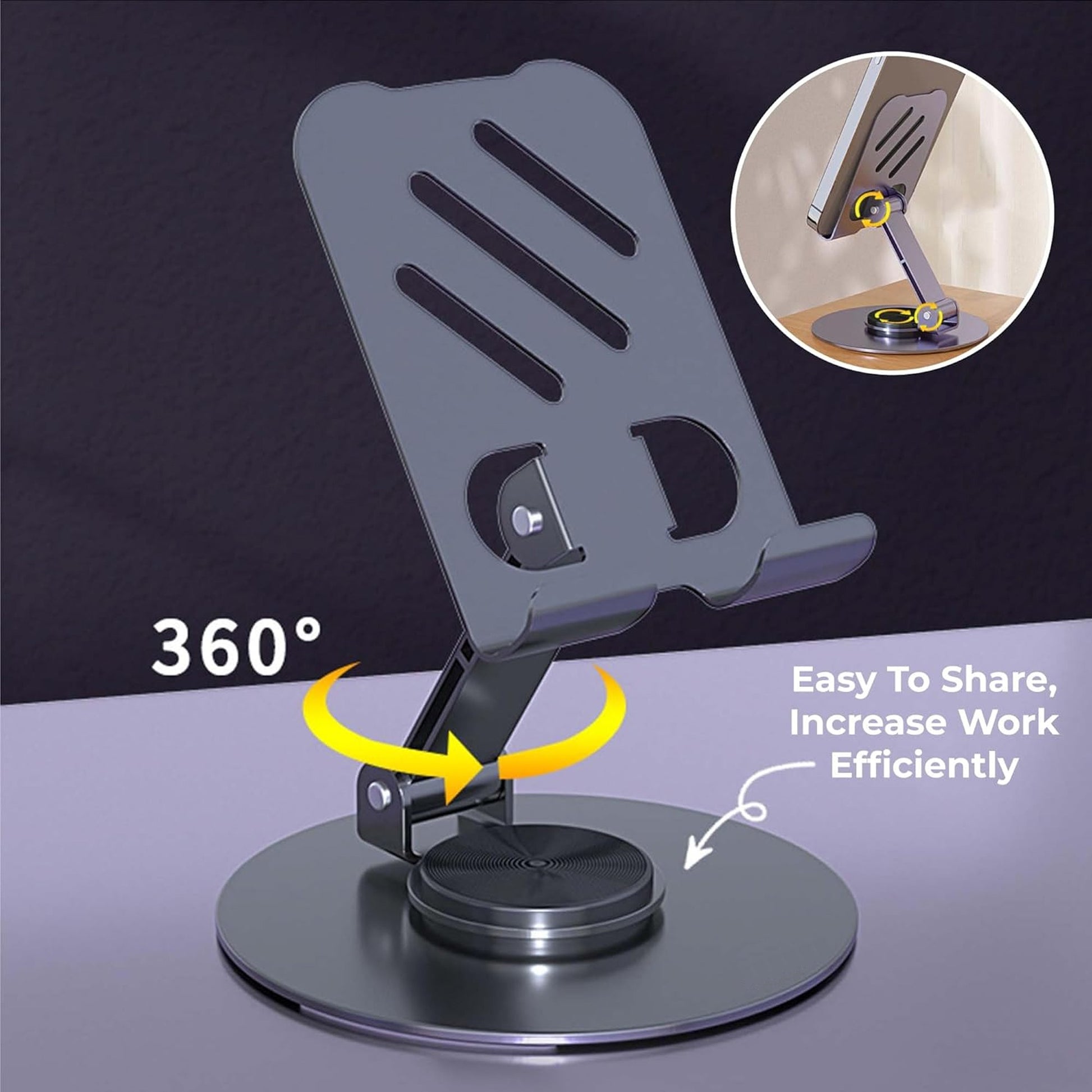 Mobile Holder Tablet Stand 360 Rotatable Adjustable Foldable  Pic 1
