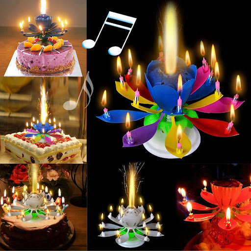 Musical Birthday Flower Candle Pic 1
