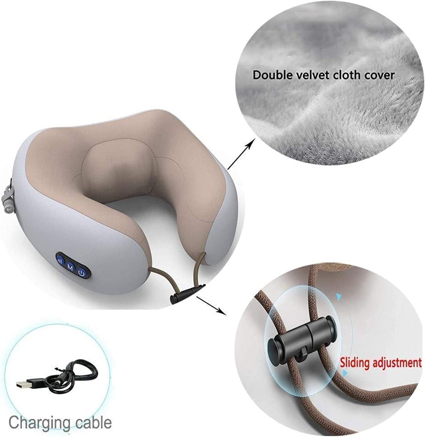 Neck Massager U-Shaped Pillow Rechargeable Shoulder & Cervical Relaxing Massage Pic 6