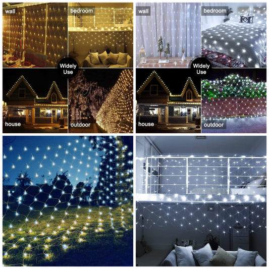 Net Outdoor Mesh Fairy Light For Decoration Waterproof 1.5×1.5 Meter Direct Electric Pic 1