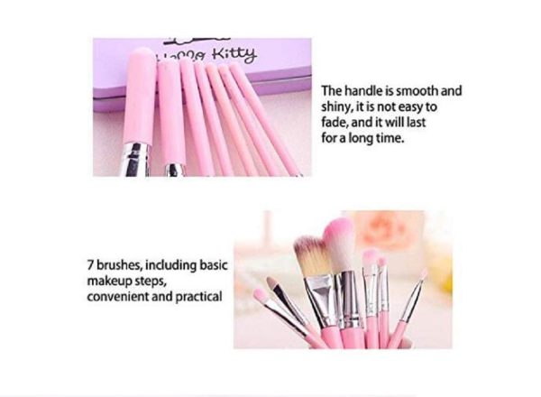 Pack Of 7 Hello Kitty Makeup Brush Set Eye Shadow Brushes Set Pic 1