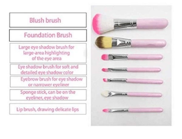 Pack Of 7 Hello Kitty Makeup Brush Set Eye Shadow Brushes Set Pic 8