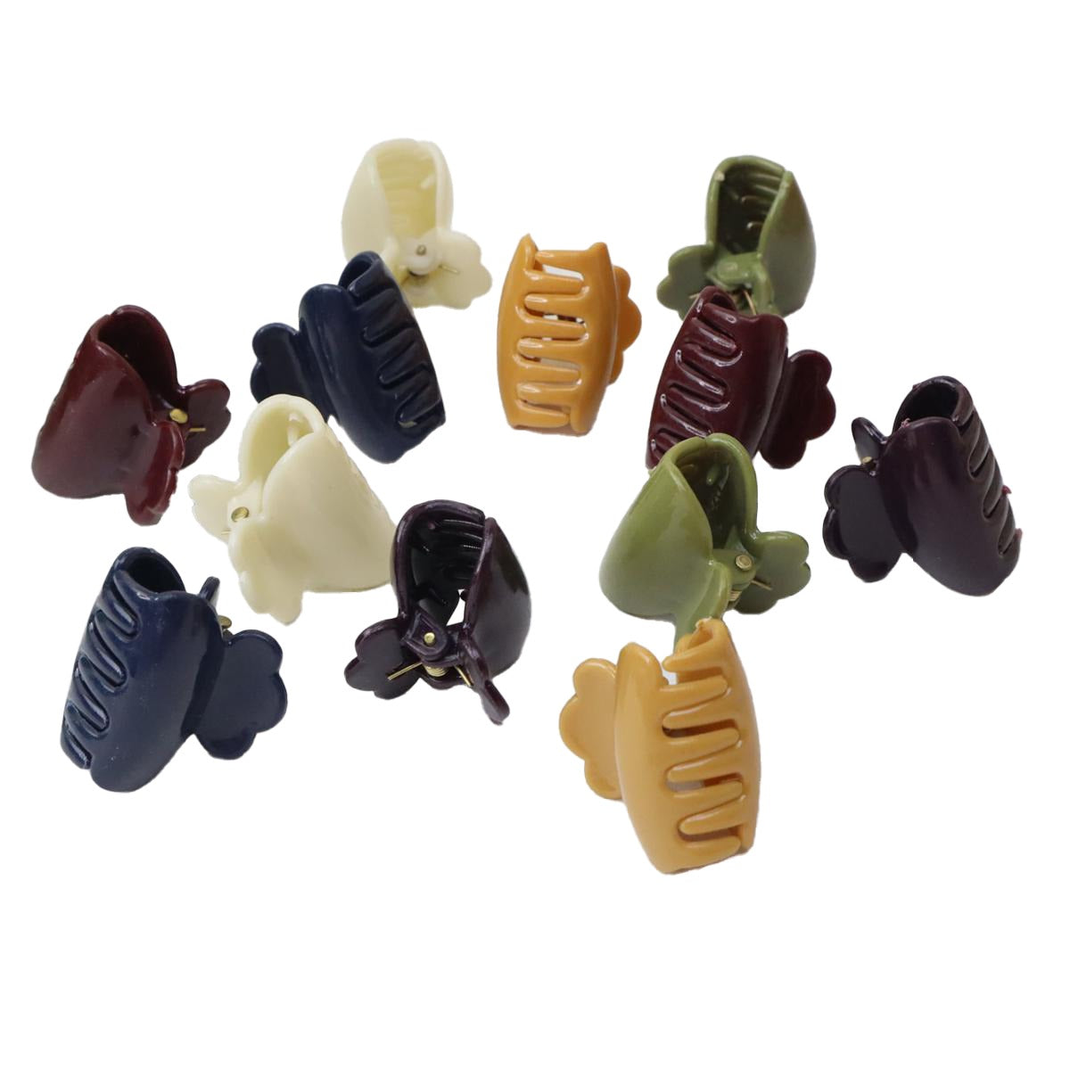 Pack of 12 Hair Catchers Small Size (1 Inch) Plastic Clips for Women & Girls Strong Grip (Random Color) Pic 2