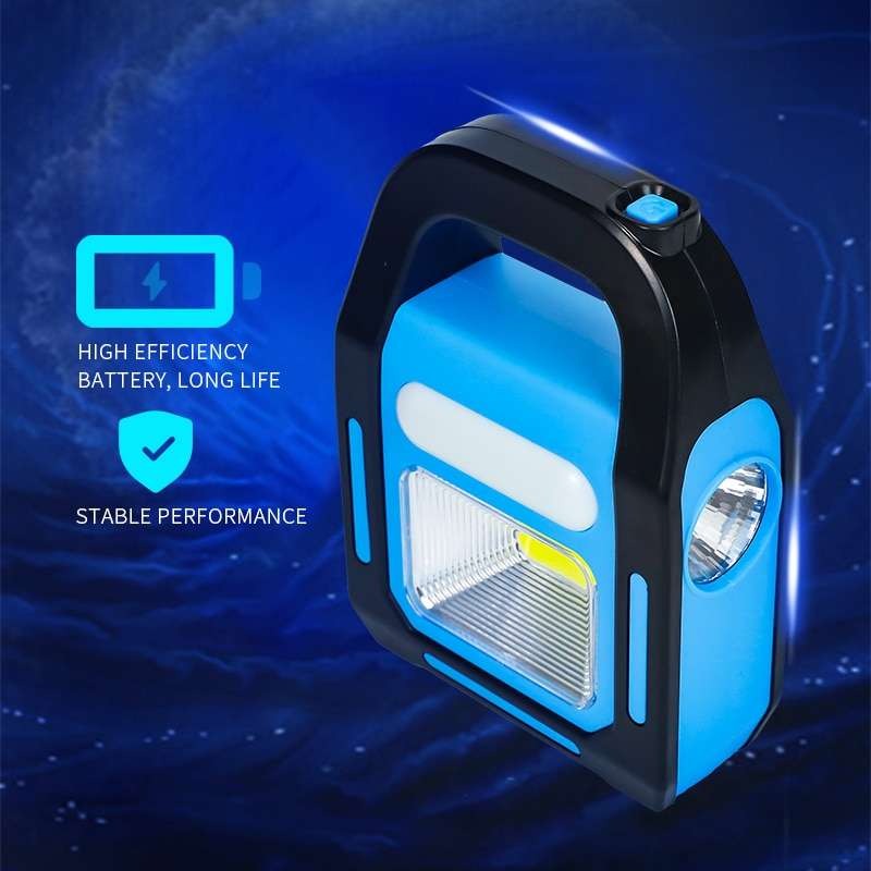 Rechargeable LED work light with solar panel for long-lasting illumination