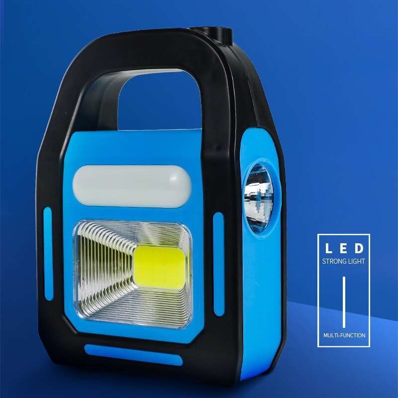 Multi-function portable work light with bright LED and solar panel