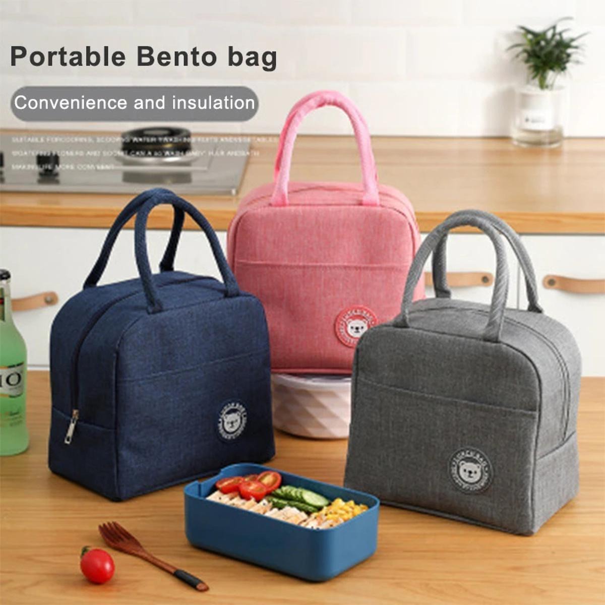 Portable Thermal Insulated Lunch Bag Perfect For School, Office, Outing Pic 1