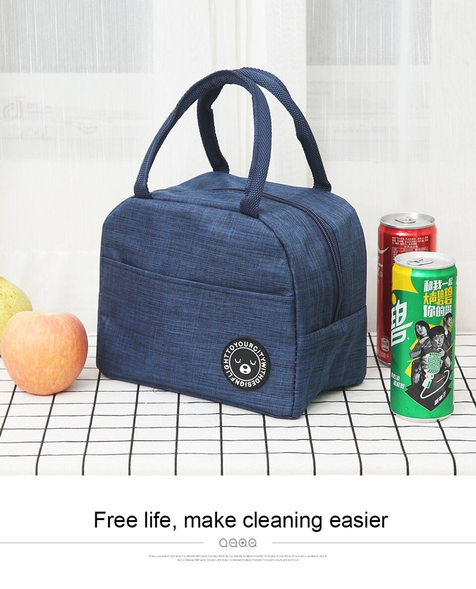 Portable Thermal Insulated Lunch Bag Perfect For School, Office, Outing Pic 4