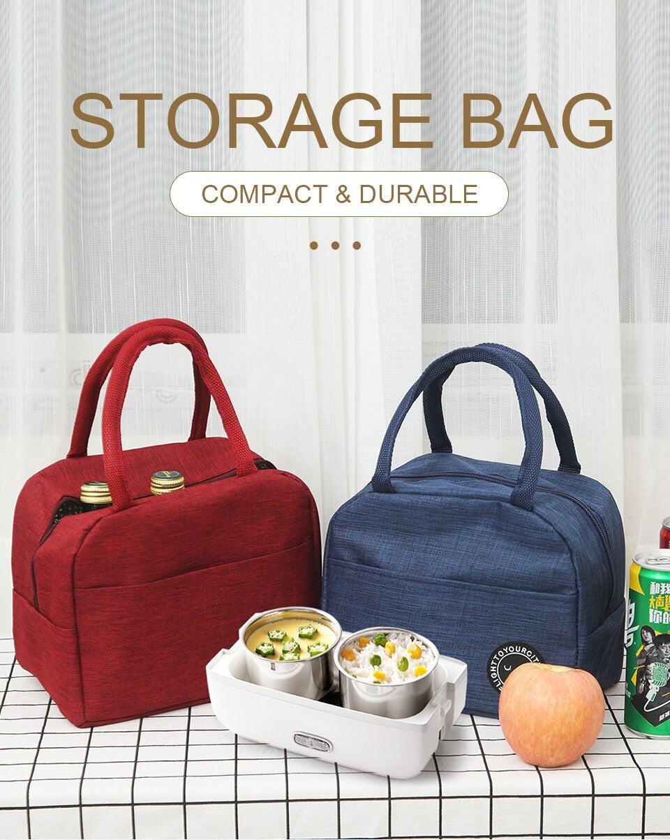 Portable Thermal Insulated Lunch Bag Perfect For School, Office, Outing Pic 5