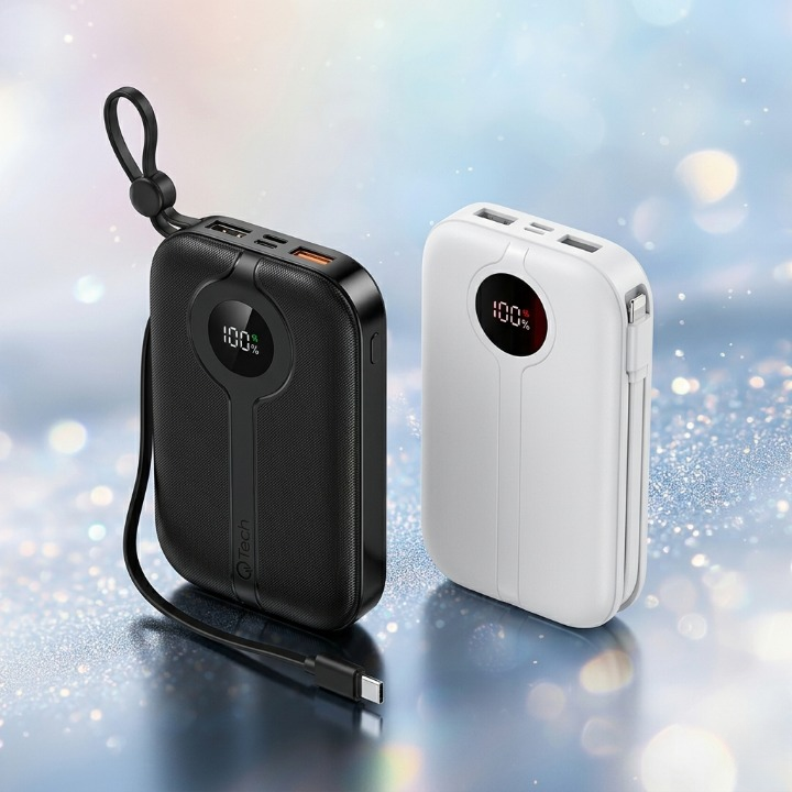 Qtech 20000mAh Power Bank 22.5W PD Fast Charging | Pocket Size with LED Display Pic 2