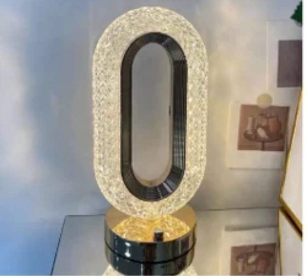 Rechargeable Luxury Oval Shaped Crystal Table Lamp Pic 4