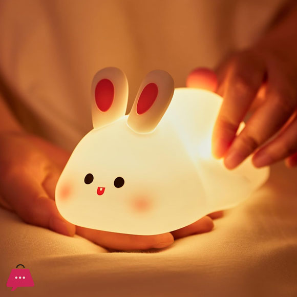Silicon Rabbit Cute Lamps Rechargeable Rabbit Lamp With Touch Sensor Pic 2