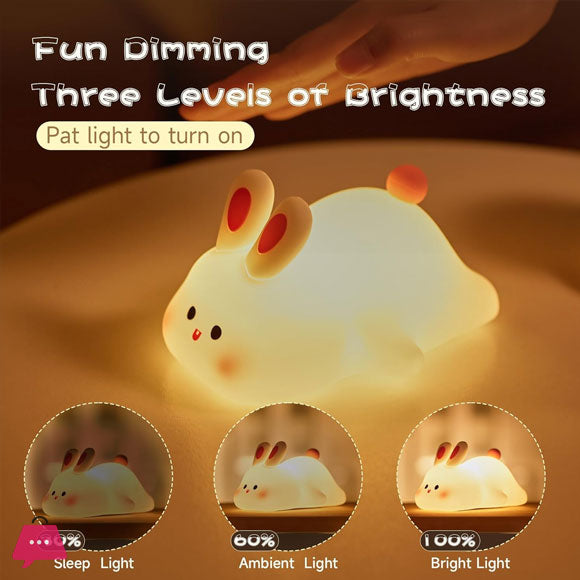 Silicon Rabbit Cute Lamps Rechargeable Rabbit Lamp With Touch Sensor Pic 5