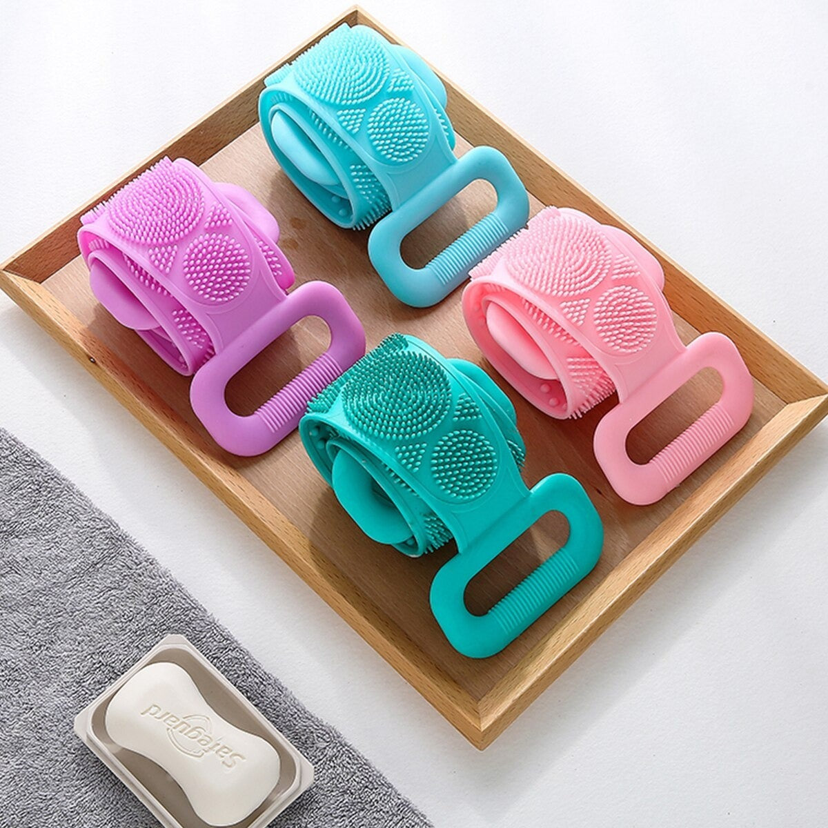 Silicone Bath Body Brush Soft Rubbing Exfoliating Massage For Back Cleaning High Quality Bathroom Accessories Pic 2