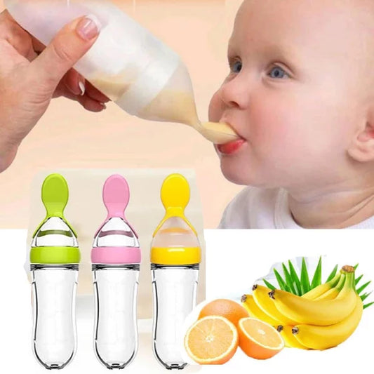 Silicone Bottle Feeding Baby Spoon Feeder Pic 1