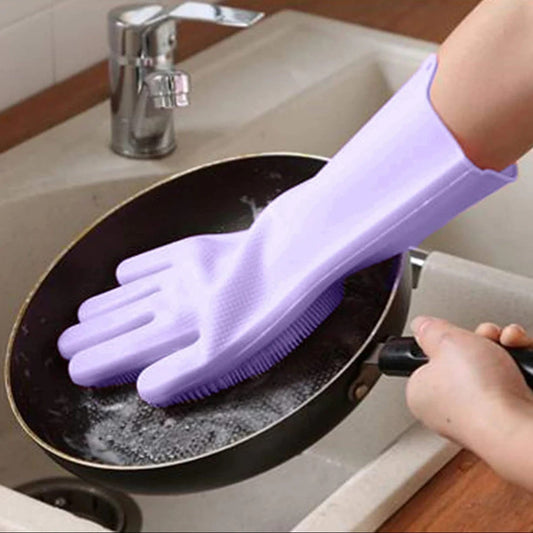 Silicone Dishwashing Gloves Easy Cleaning Pic 1