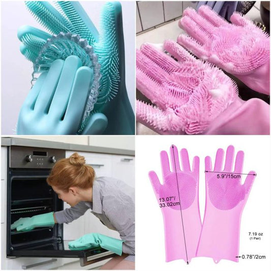 Silicone Washing Full Finger Gloves Pic 1