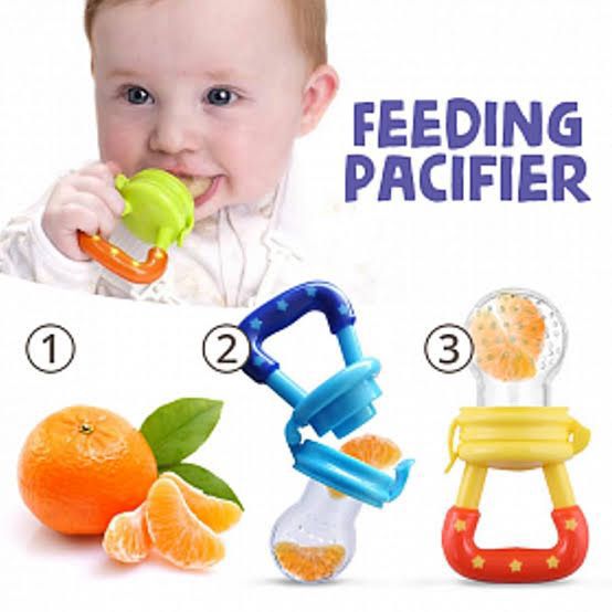 Solid Baby Fruit Pacifier Fresh Fruit Feeder Infant Teething Toy Nibbler Safe Silicone Pic 2