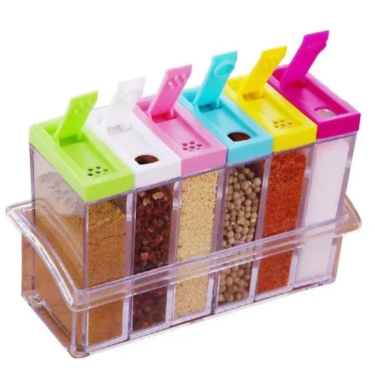 Spice Jars Dispenser Masala Rack - Set Of 6 Picture 1