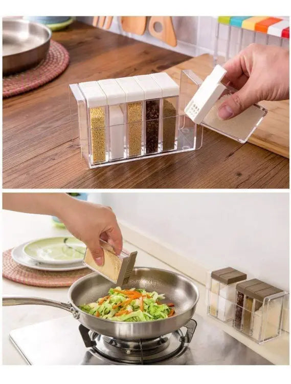 Spice Jars Dispenser Masala Rack - Set Of 6 Picture 5