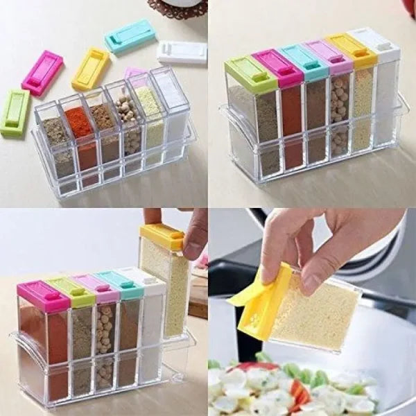 Spice Jars Dispenser Masala Rack - Set Of 6 Picture 7