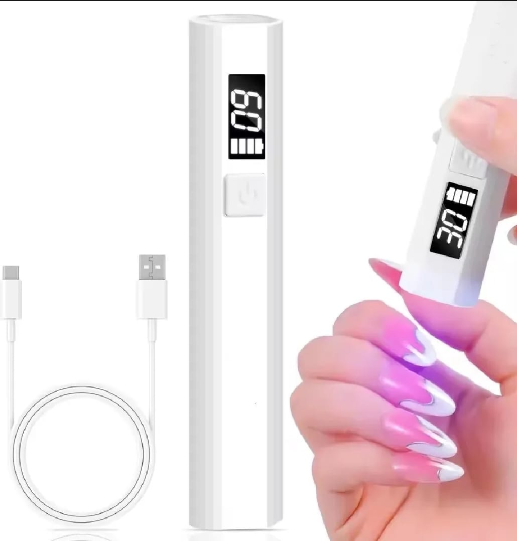 UV Light for Gel Nails Dryer | Rechargeable USB LED Display Fast Drying Gel Polish Home & Salon Use Pic 1