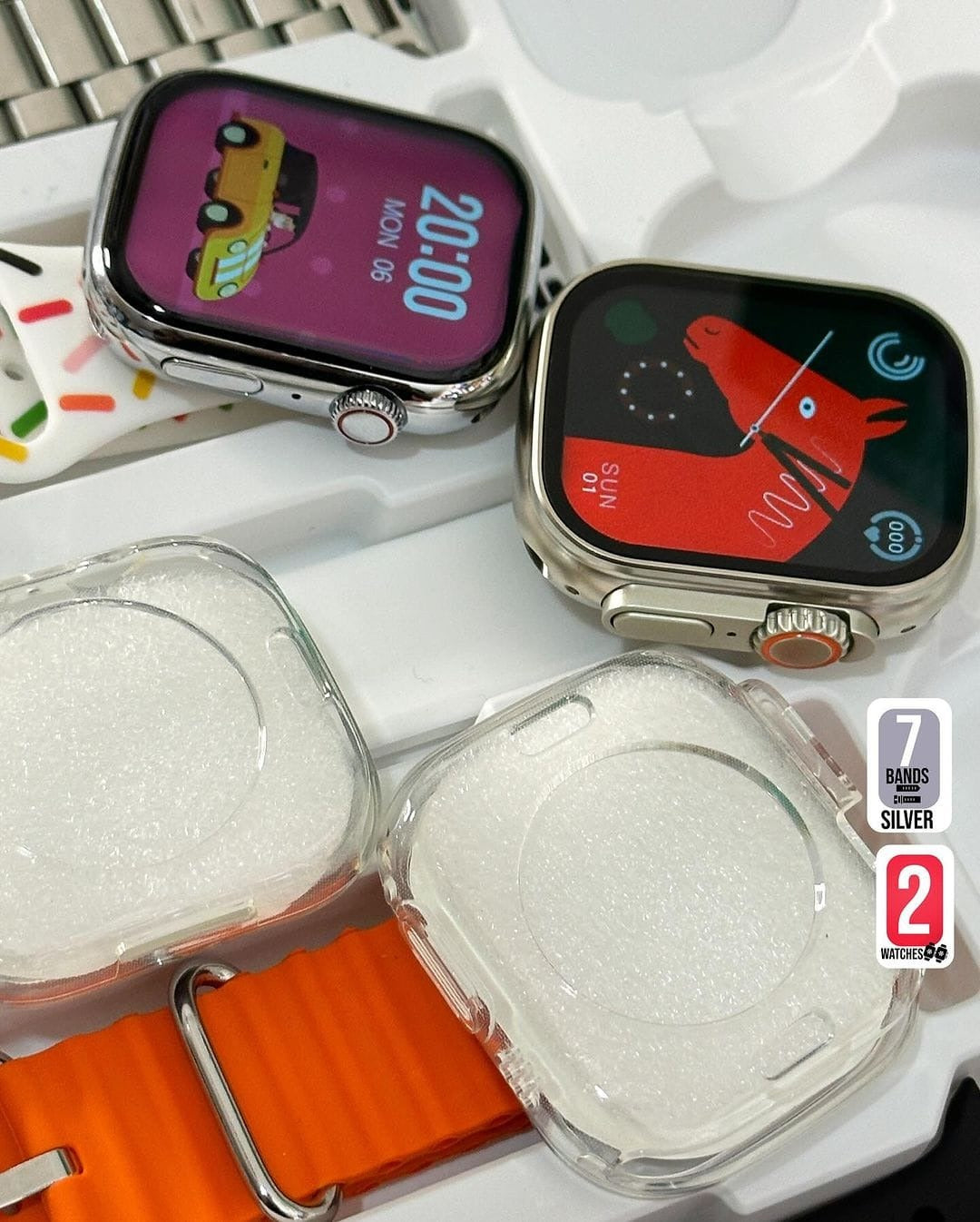 i50 New Model Smart Watch Bundle 7 Original Straps 2 Premium Watches 2 Protective Covers Pic 3