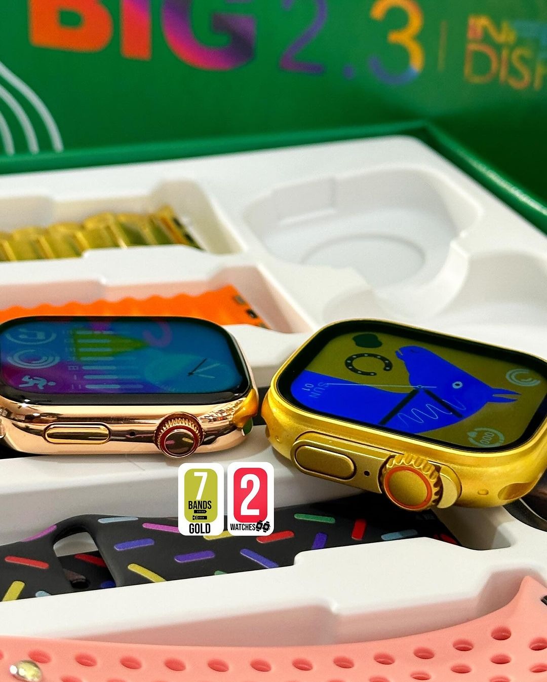 i50 New Model Smart Watch Bundle 7 Original Straps 2 Premium Watches 2 Protective Covers Pic 4