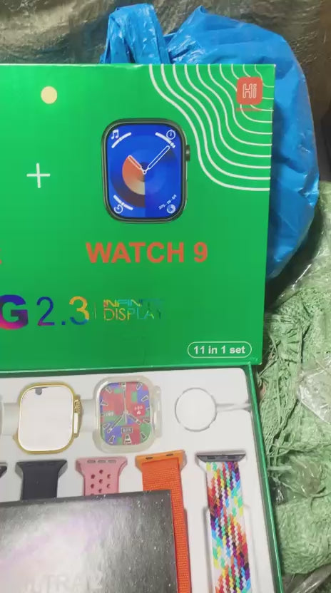 i50 New Model Smart Watch Bundle 7 Original Straps 2 Premium Watches 2 Protective Covers Video