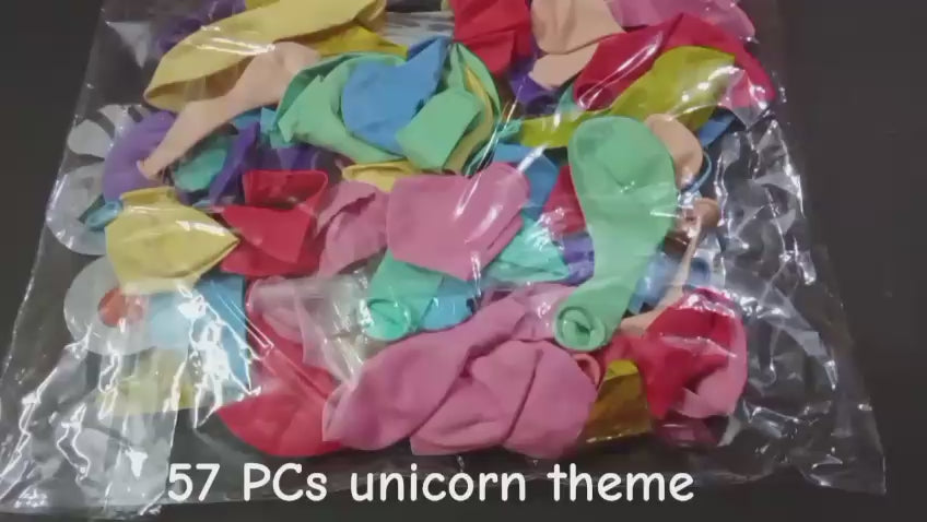 57 Pcs Pastel Unicorn Birthday Decoration Set With Balloon Garland video