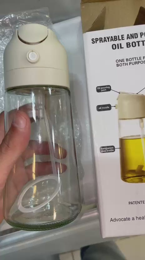 2-in-1 Oil Spray Bottle | Leak-Proof Glass Container | For Cooking, BBQ, Baking & Air Fryer video3