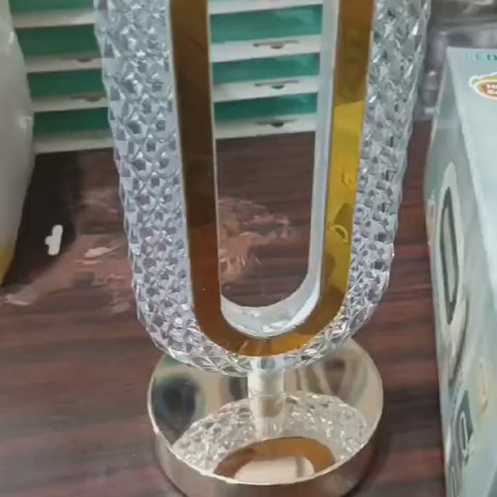 Rechargeable Luxury Oval Shaped Crystal Table Lamp Video