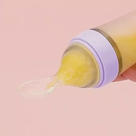 Silicone Bottle Feeding Baby Spoon Feeder Video 1