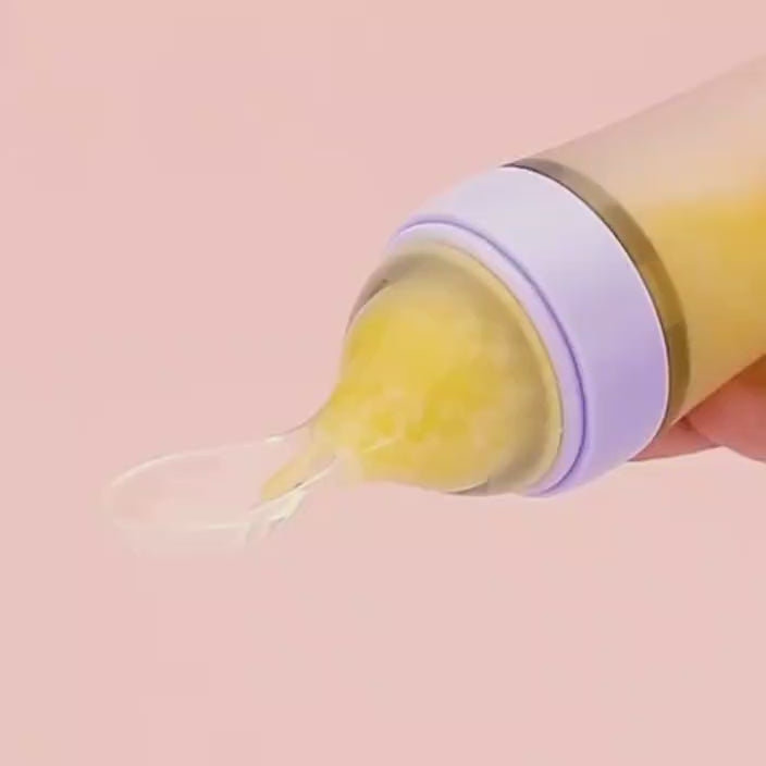 Silicone Bottle Feeding Baby Spoon Feeder Video 1