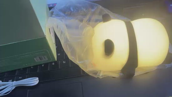 Cute Panda Silicone Night Light Soft Touch LED Lamp for Kids Bedroom Video