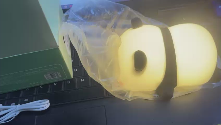 Cute Panda Silicone Night Light Soft Touch LED Lamp for Kids Bedroom Video
