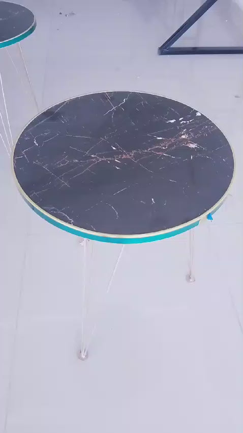 Black Marble Look With Gold Metal Legs Coffee Table 1 Piece Video