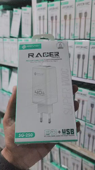 SOVO Racer Series SG-250 40W Dual Port Fast Charger USB-A  USB-C PD Wall Adapter PIc 5