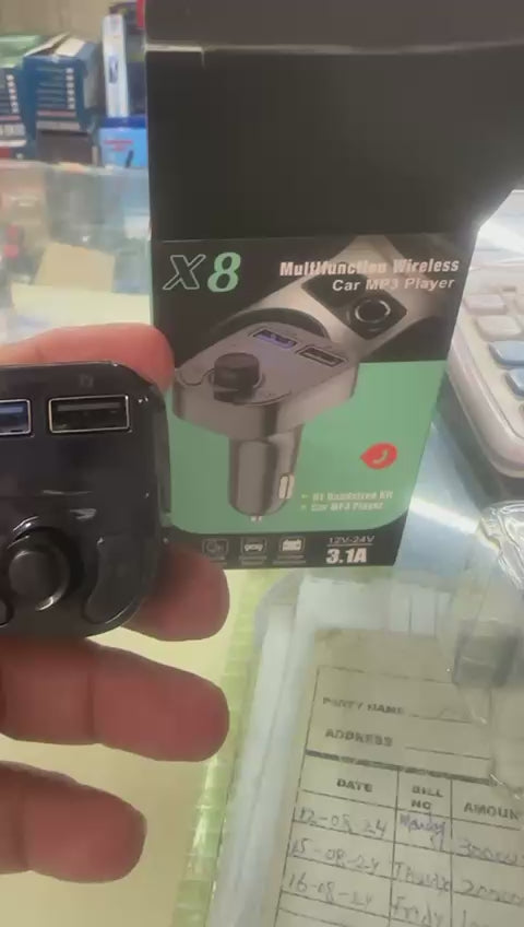 X8 – Multifunctional Car Mp3 Player Wireless Fm Transmitter Mp3 Modulator Video
